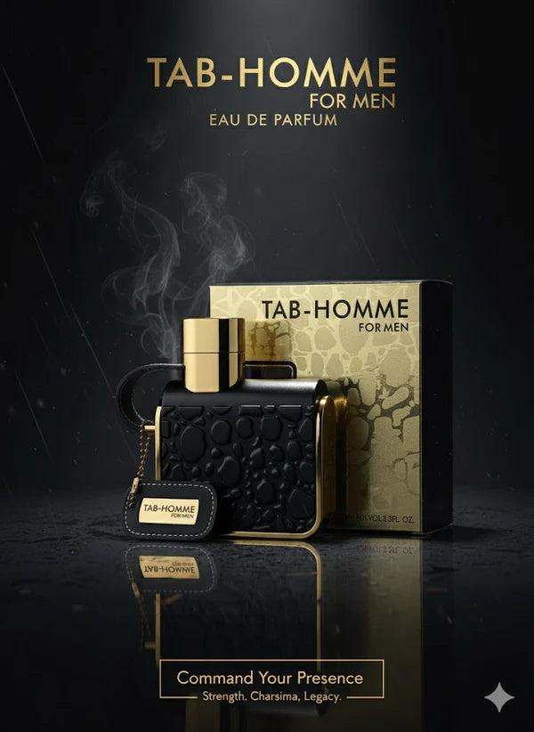 TAB-HOMME Eau de Parfum for Men – 100ml | Bold & Long-Lasting Fragrance of Power, Confidence & Style | Luxury Perfume for Modern Men