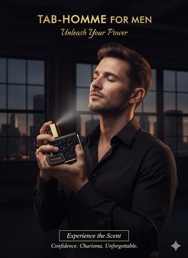 TAB-HOMME Eau de Parfum for Men – 100ml | Bold & Long-Lasting Fragrance of Power, Confidence & Style | Luxury Perfume for Modern Men