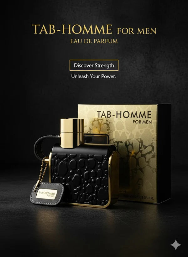 TAB-HOMME Eau de Parfum for Men – 100ml | Bold & Long-Lasting Fragrance of Power, Confidence & Style | Luxury Perfume for Modern Men